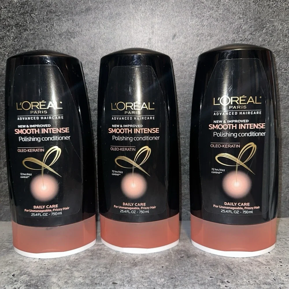 3 Jumbo Loreal Smooth Intense Polishing Conditioner L'oreal 25.4 Oz Each